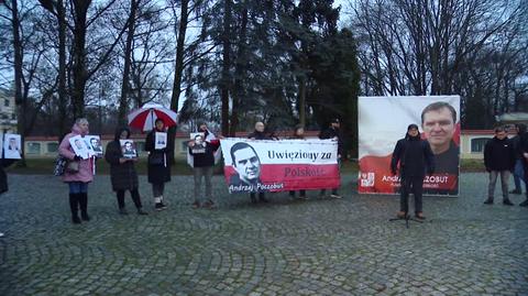 Akcja solidarności z Andrzejem Poczobutem w Białymstoku 