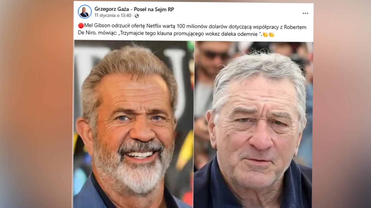 Gibson, de Niro, 100 milionów dolarów i zerwany kontrakt. Co się nie zgadza