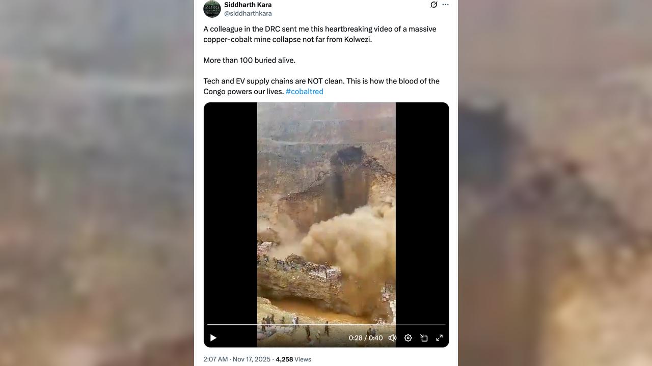 Ściana kopalni runęła na ludzi, co najmniej kilkadziesiąt ofiar. Dramatyczne nagranie