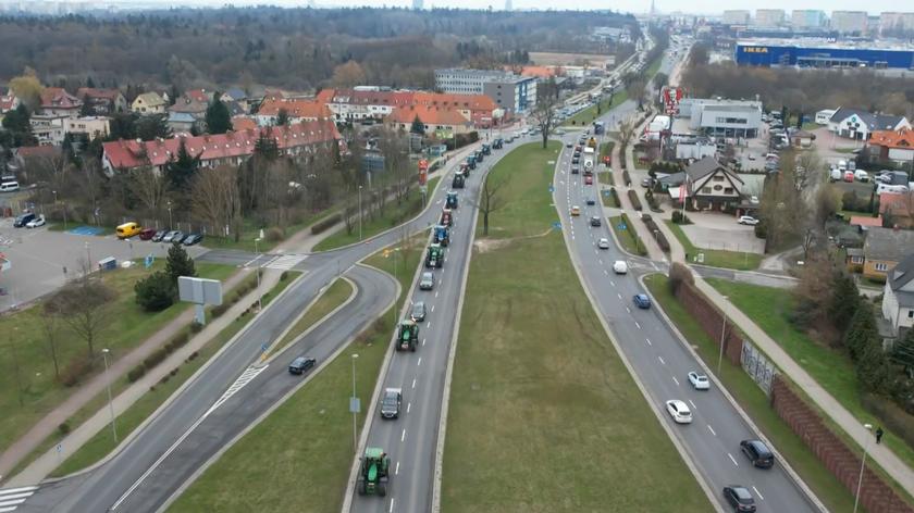 Protest rolników w Szczecinie wciąż trwa