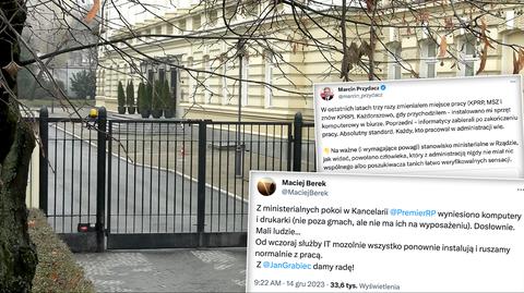 Minister - członek Rady Ministrów Maciej Berek "o wyniesionych komputerach" z pokoi w KPRM