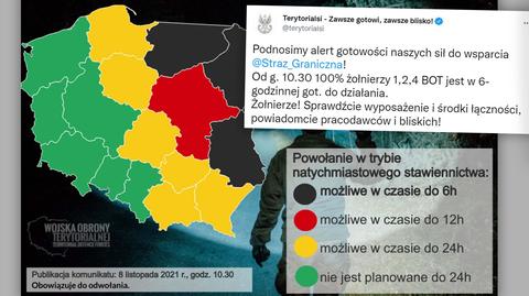 MSWiA: służby udaremniły próbę siłowego przedarcia się na polską stronę na południe od przejścia granicznego w Kuźnicy