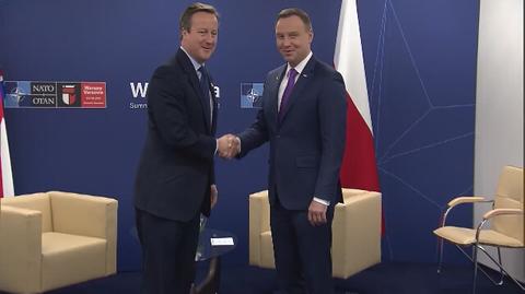 Prezydent Andrzej Duda na spotkaniu z brytyjskim premierem Davidem Cameronem
