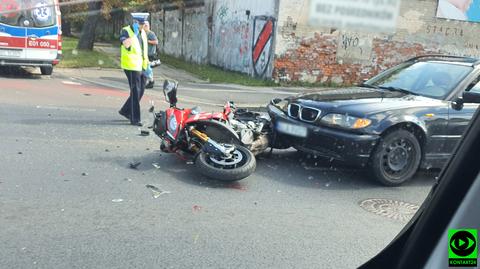 Wypadek z udziałem motocykla