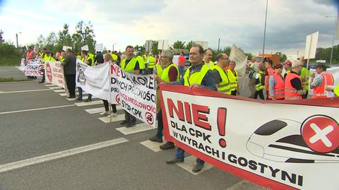 Protesty przeciwko budowie CPK w Mikołowie 