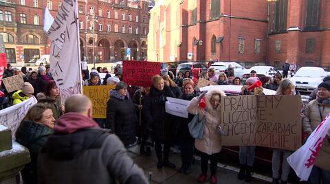 Strajk sektora opieki socjalnej w Legnicy (28.02.2023)