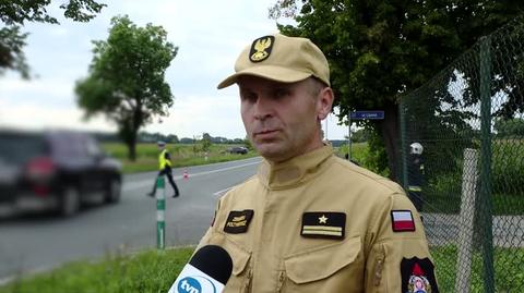 PSP w Krotoszynie o zdarzeniu drogowym w miejscowości Lutogniew
