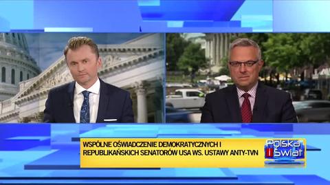 Korespondent "Faktów" TVN Marcin Wrona o wspólnym oświadczeniu senatorów USA w sprawie lex anty-TVN