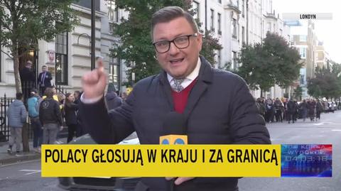 Kolejka przed polską ambasadą w Londynie. Relacja korespondenta "Faktów" TVN Macieja Worocha