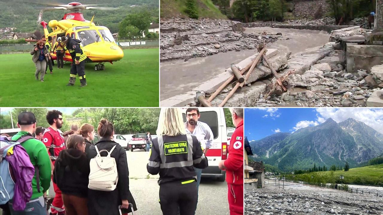 The flood destroyed the only road that was supposed to transport tourists by helicopter.