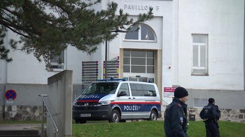 Austria. Policja przed szpitalem Favoriten w Wiedniu