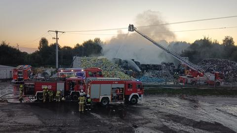 Pożar wysypiska odpadów w Choczni