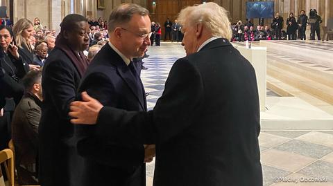 Andrzej Duda w Paryżu. Prezydent spotkał się w Notre Dame z Donaldem Trumpem 