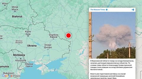 Atak na skład amunicji w obwodzie woroneskim. Ukraińcy publikują nagranie 