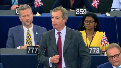 Przemówienie Nigela Farage'a w Parlamencie Europejskim z 2019 roku: dzięki Bogu opuszczamy to miejsce