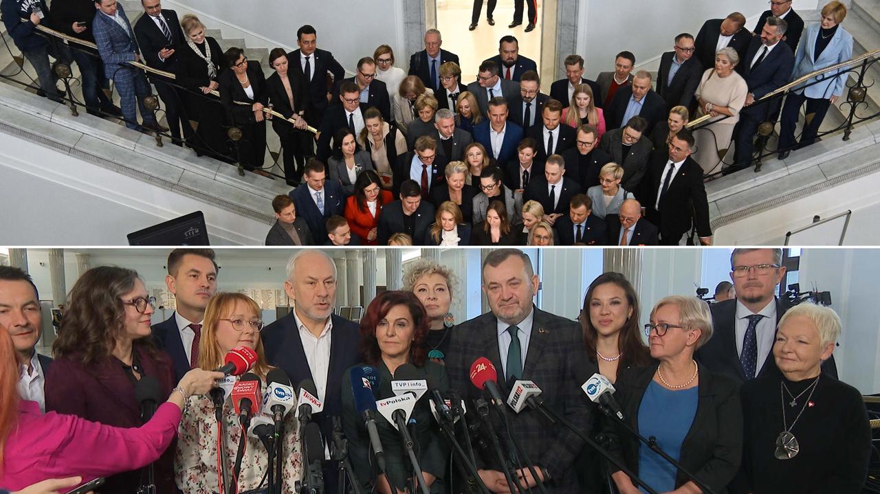 Trzaskowski's supporters had to go up the stairs. Sikorski's supporters elsewhere in the Sejm