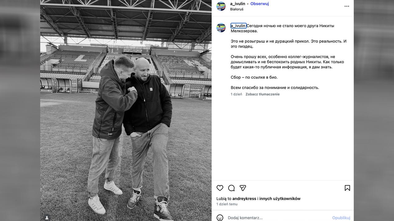 Mikita Miełkaziorau nie żyje