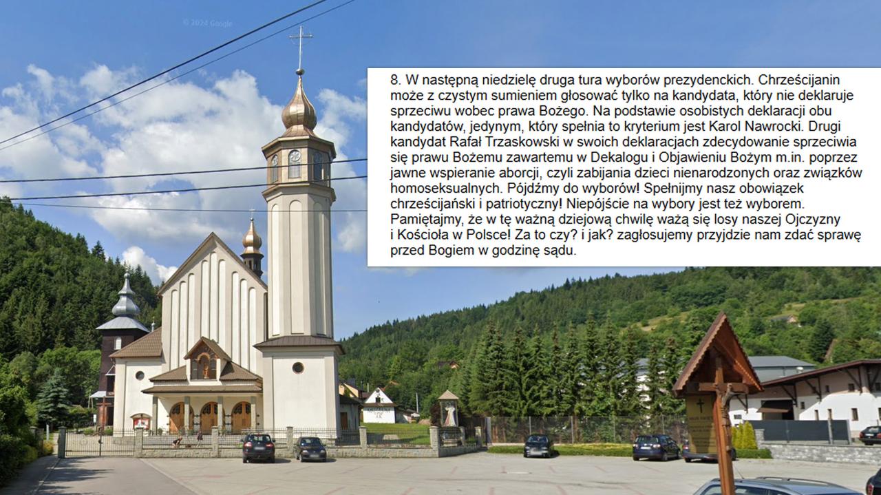 Agitacja w ogłoszeniach parafialnych. "To nie powinno mieć miejsca"