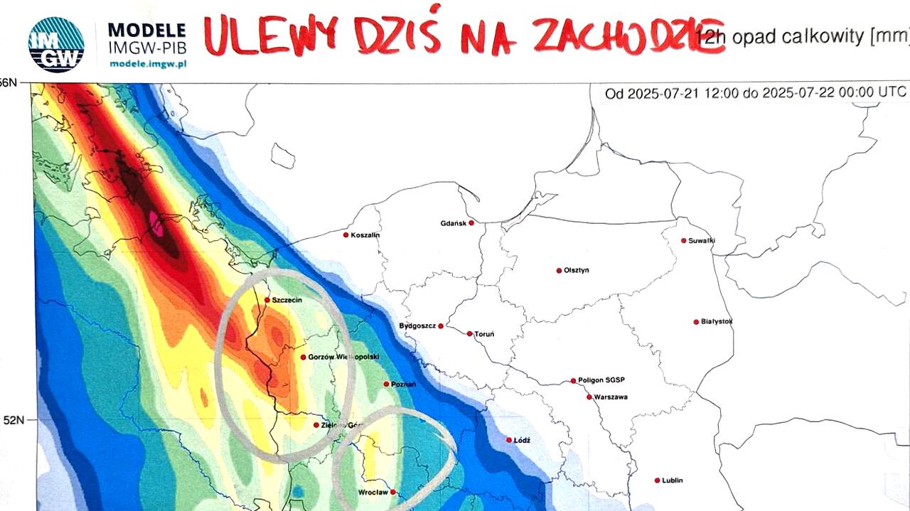 Burze, a z nimi ulewy. Tutaj dziś trzeba szczególnie uważać