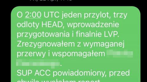 SMS wysłany przez kontrolera