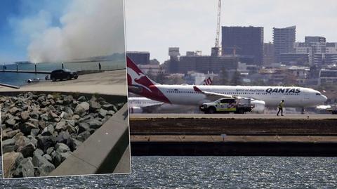 Dym nad lotniskiem w Sydney, gdzie awaryjnie lądował samolot linii Qantas