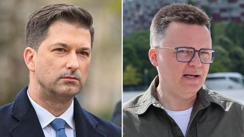 Łukasz Krasoń i niemal pusta sala w Sejmie