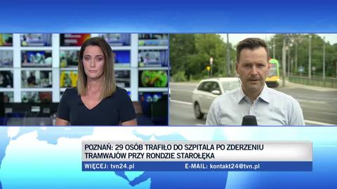 Poznań: Zderzenie dwóch tramwajów. Motorniczy musiał przejść operację (materiał z 5.08.2021)