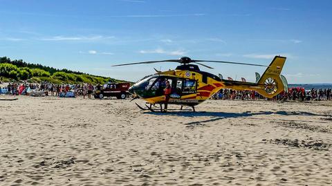 Akcja ratunkowa na plaży w Jantarze 