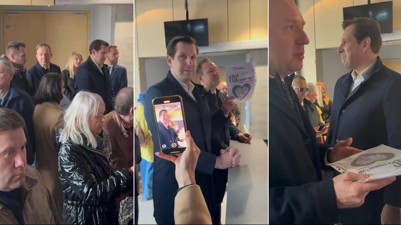 Politycy PiS próbowali wejść na konwencję KO. 