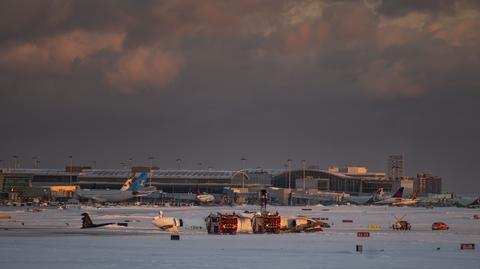 Wypadek samolotu pasażerskiego na lotnisku Toronto Pearson w Kanadzie