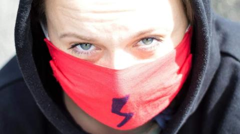 Aleksandra Bednorz protestuje w Zabrzu