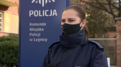 Aspirant Anna Grześków z Komendy Miejskiej Policji w Legnicy o zatrzymaniu mężczyzny w związku ze zgłoszeniem przemocy domowej 