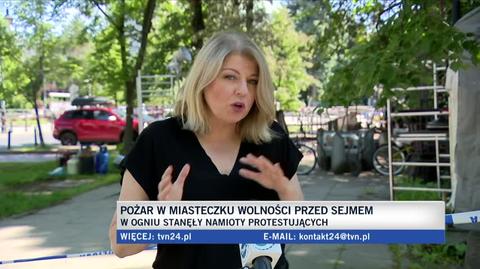 Pożar Miasteczka Wolność - relacja reporterki TVN24