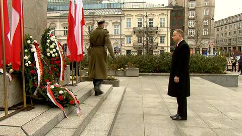 Prezydent Andrzej Duda złożył wieniec przed pomnikiem Wincentego Witosa