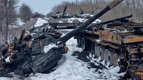 Rosyjski czołg zniszczony przez siły ukraińskie. Nagranie