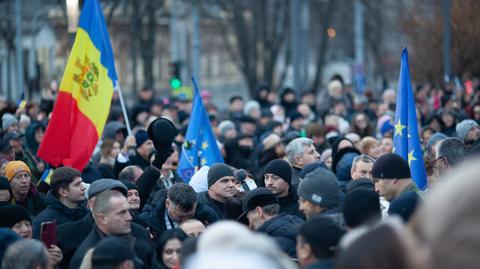 Antyrządowy protest w Mołdawii (wideo archiwalne)
