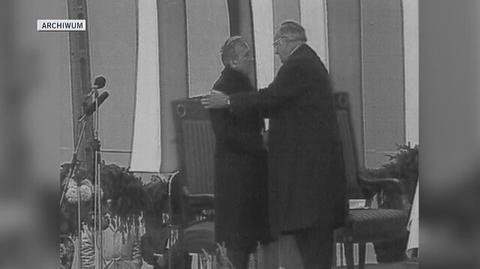 Helmut Kohl i Tadeusz Mazowiecki w Krzyżowej