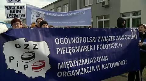 Ogólnopolska manifestacja pielęgniarek przeciwko warunkom pracy w KSW nr 2 w Rzeszowie