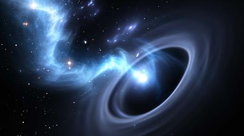 Gwiazdy rozrywana przez czarną dziurę - wizja artysty