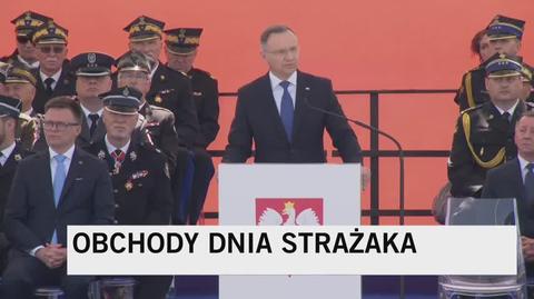 Prezydent Andrzej Duda podziękował strażakom za służbę 