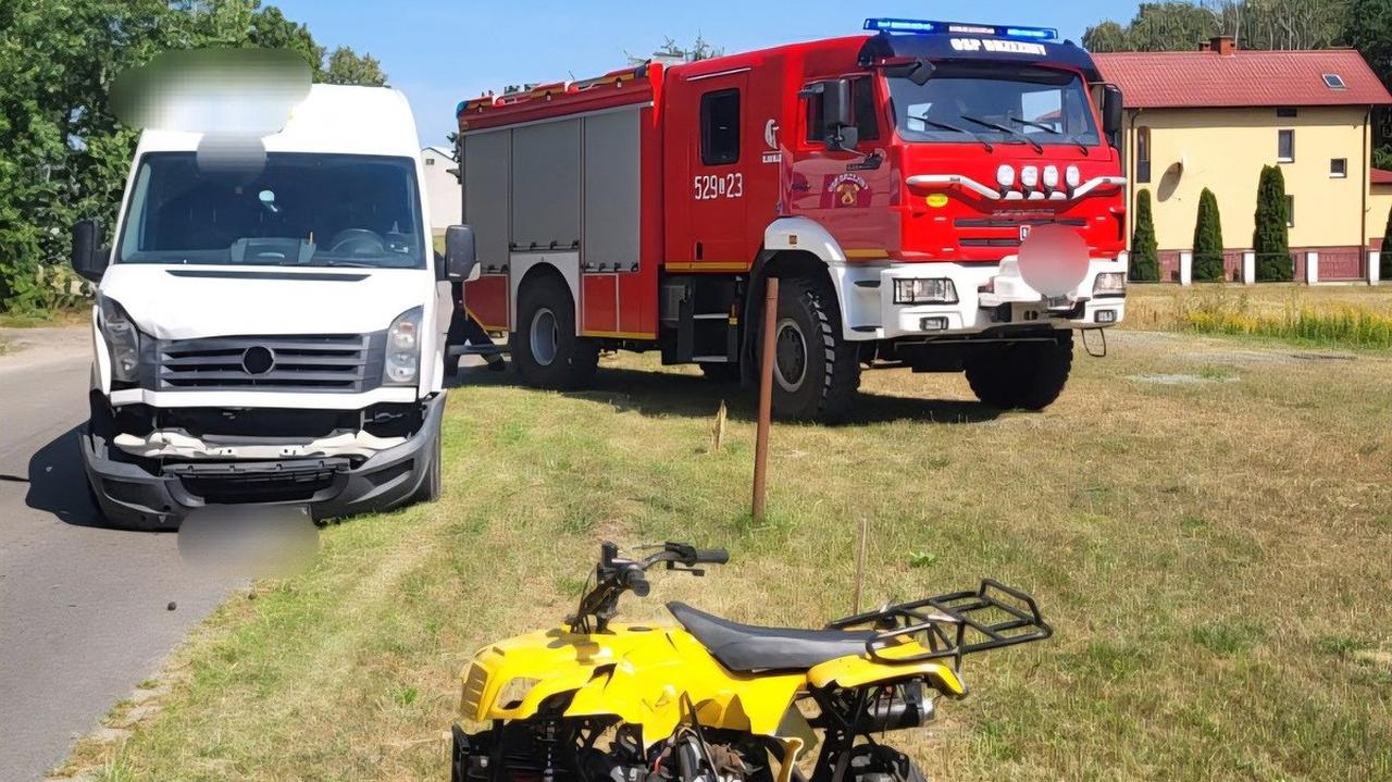 Sześciolatek jechał quadem, zderzył się z busem