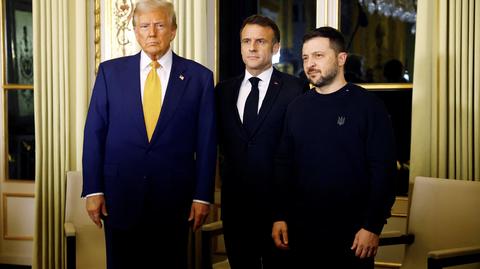 Wołodymyr Zełenski dołączył do spotkania Donalda Trumpa i Emmanuela Macrona