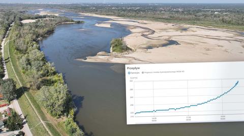Niski poziom wody w Wiśle. Relacja reportera