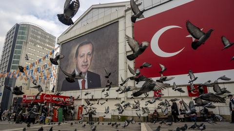 Prezydent Turcji Recep Tayyip Erdogan na nagraniach archiwalnych