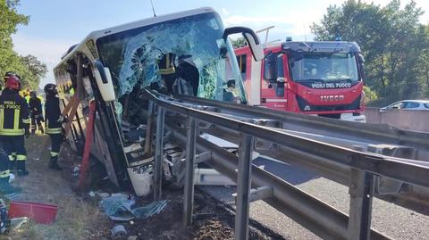 Tragiczny wypadek autokaru z turystami we Włoszech 