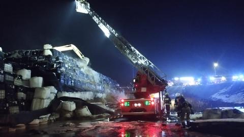 Pożar składowiska odpadów w Płoszowie pod Radomskiem