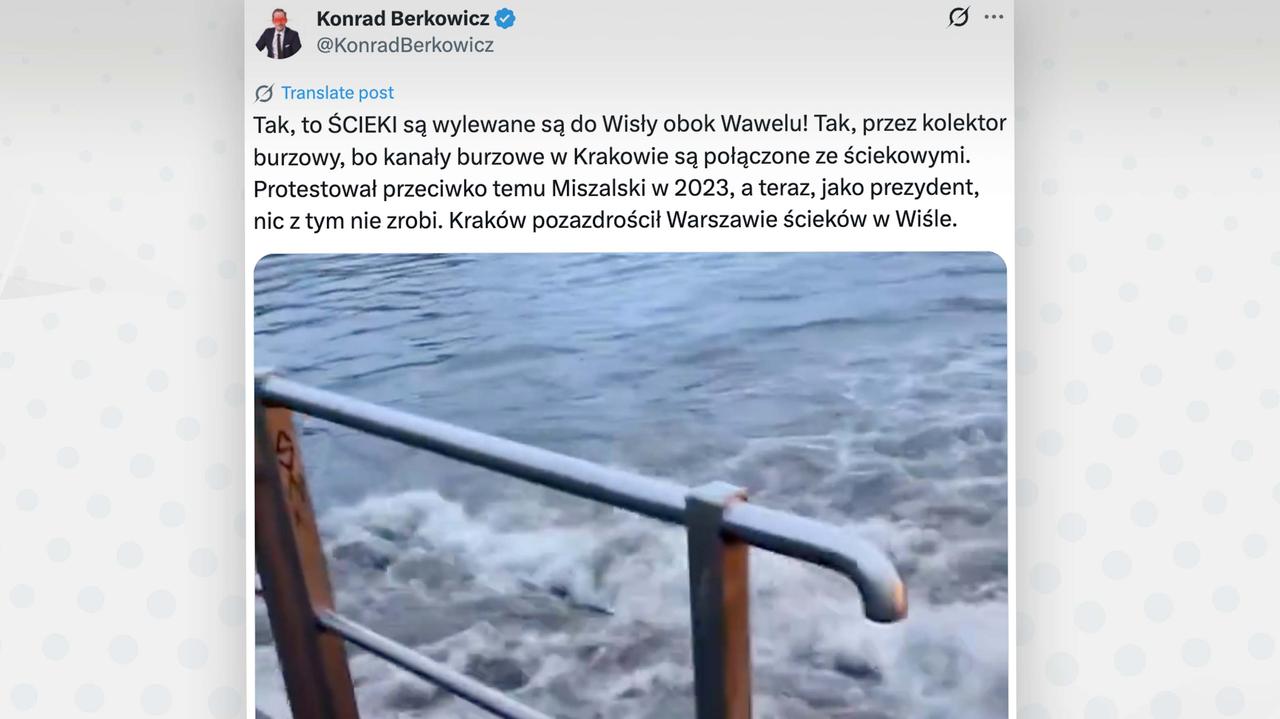 Poseł pokazał Wisłę pod Wawelem. "Nie wiedziałem, że kanalizacja jest dla pana taką nowością"