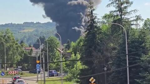 Pożar hali w Mszanie Dolnej