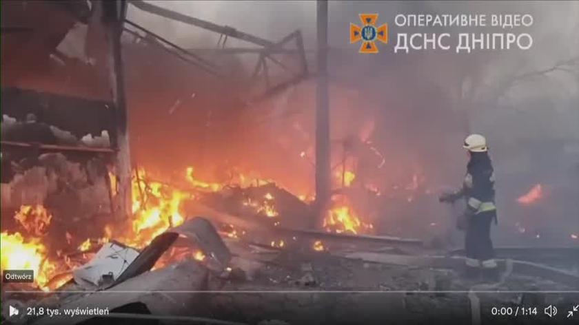 Zdjęcia zniszczeń po rosyjskim nalocie (Dniepr, 11 marca)