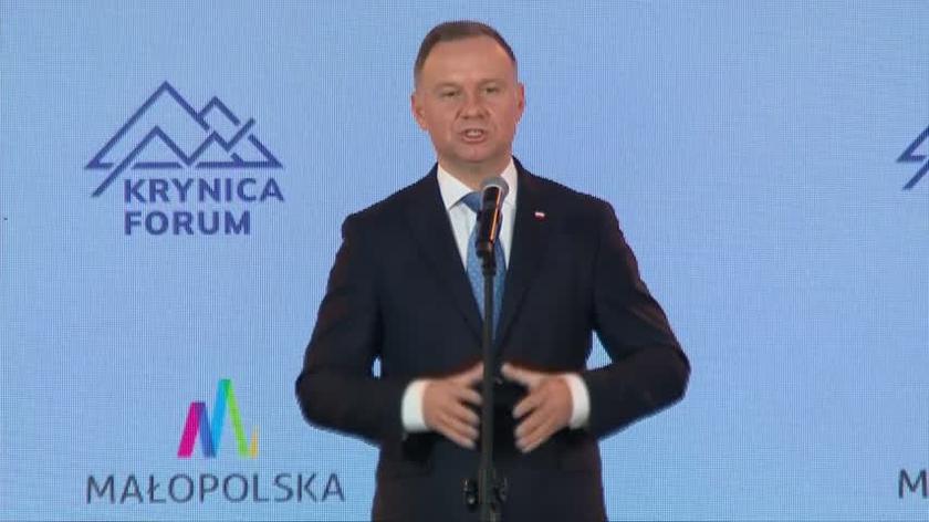 Andrzej Duda podczas Kongresu "Krynica Forum'22"